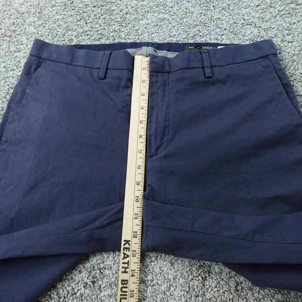 Banana Republic Pants Mens 35X32 Blue Slim Fit Wool Chino Dress Trouser Stretch